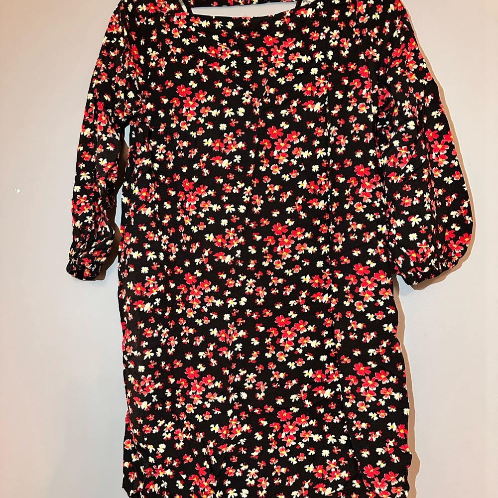 Floral Black Dress